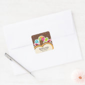 Colorful Birthday Vierkante Sticker (Envelop)