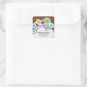 Colorful Birthday Vierkante Sticker (Tas)