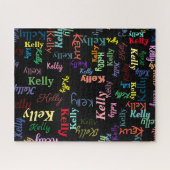 Colorful Black Fun, hard uitdagend monogramma Legpuzzel (Horizontaal)