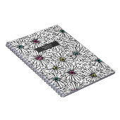 Colorful Black + White Daisies Pattern Notitieboek (Rechterzijde)