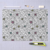 Colorful Black + White Daisies Pattern Tissuepapier (Craft)