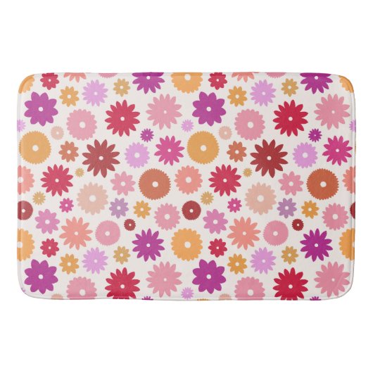 Colorful Blooms Pattern Badmat (Voorkant)