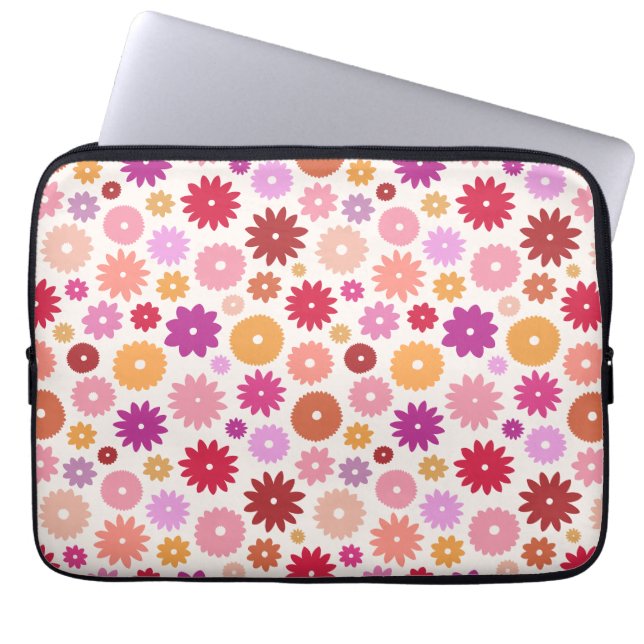 Colorful Blooms Pattern Laptop Sleeve (Voorkant)