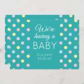Colorful Blue Baby kondiging Aankondiging (Voorkant / Achterkant)