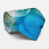 Colorful Blue Blauwgroen paars abstracte kunst Stropdas (Opgerold)