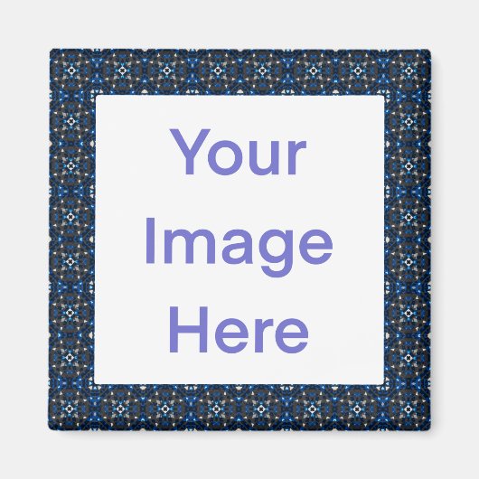 Colorful Blue Bold Geometric Magneet (Voorkant)