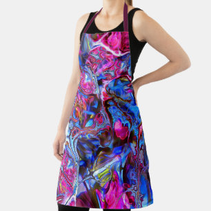 Colorful Blue Magenta en Yellow Swirl Apron Schort