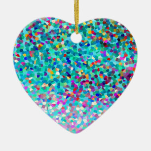 Colorful Blue Multicolored Abstract Art Patroon Keramisch Ornament