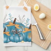Colorful Blue Pumpkins Kitchen Towel Theedoek (Quarter Fold)