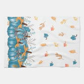 Colorful Blue Pumpkins Kitchen Towel Theedoek (Horizontaal)