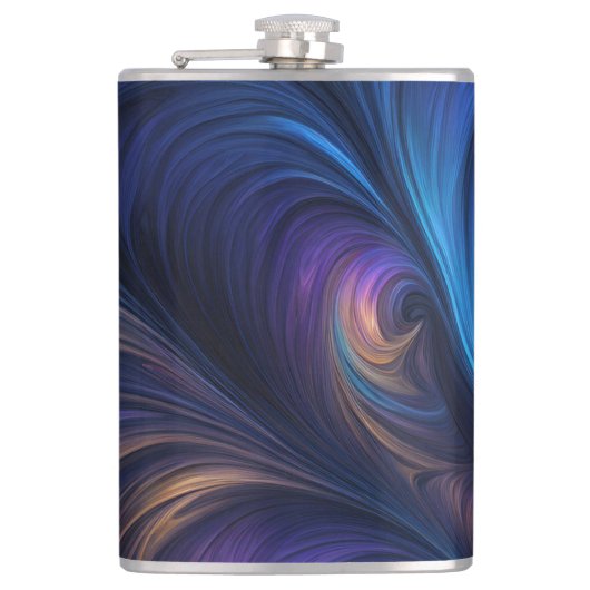 Colorful Blue Swirl Pattern Heupfles (Voorkant)