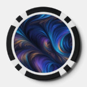 Colorful Blue Swirl Pattern Poker Chips (Achterkant)