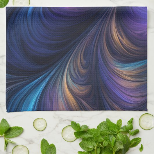 Colorful Blue Swirl Pattern Theedoek (Gevouwen)