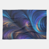 Colorful Blue Swirl Pattern Theedoek (Horizontaal)