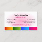 Colorful Blush Makeup Artist Visitekaartje (Achterkant)