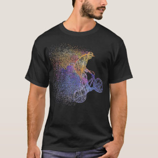 Colorful BMX Art Bicycle Motocross Freestyle Cycli T-shirt