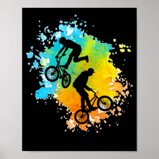 Colorful BMX Bike Boys Bicycle Poster
