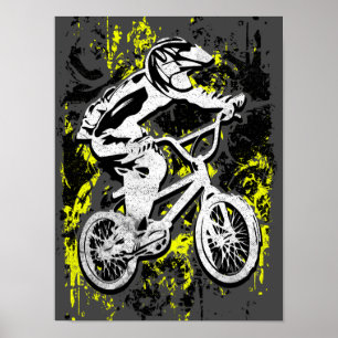 Colorful Bmx Racing - Bmx Bike - Bmx Poster Imprim