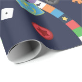 Colorful Board Game Pattern Wrapping Paper Cadeaupapier (Rol Hoek)