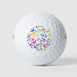Colorful Boat Anchor Pattern Golfballen