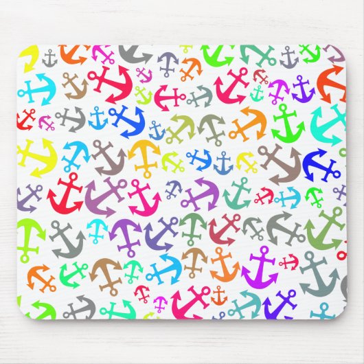 Colorful Boat Anchor Pattern Muismat (Voorkant)