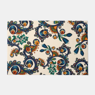 Colorful Bohemian Boho MOD Hippy Chic Pattern Deurmat