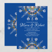 Colorful Bohemian Mandala Blue Boho Wedding Kaart (Voorkant / Achterkant)