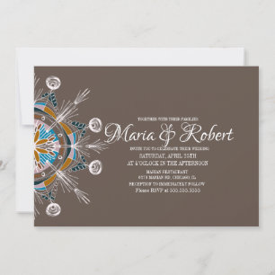 Colorful Bohemian Mandala Wedding Invitation Kaart