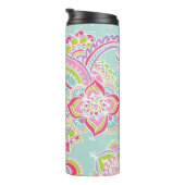 Colorful Bohemian Paisley Monogram Thermosbeker (Geroteerd rechts)