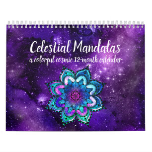 Colorful Boho Celestial Mandalas Waterverf Stars Kalender