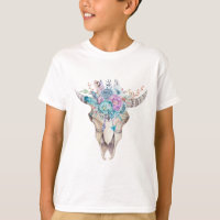 Colorful Boho Floral Skull
