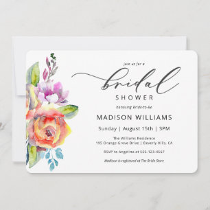 Colorful Boho Floral Waterverf Vrijgezellenfeest Kaart