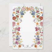 Colorful Boho Flowers Baby shower Kaart (Achterkant)