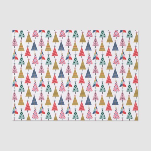 Colorful Boho kerstbomen Pattern Tissuepapier (Voorkant)