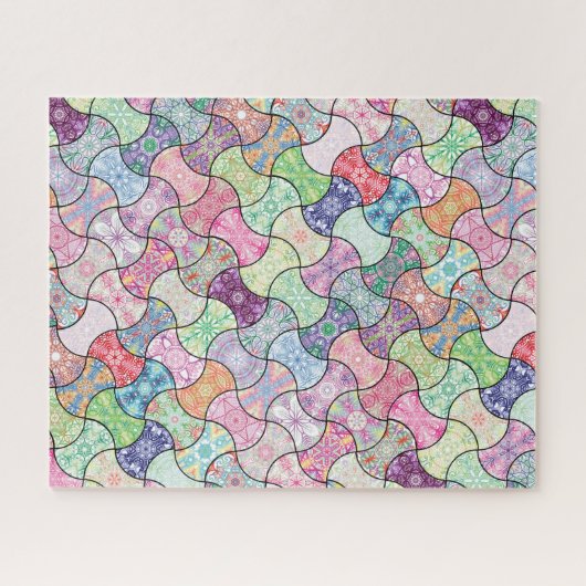 Colorful Boho Mandala Pattern Jigzaag Puzzle Legpuzzel (Horizontaal)