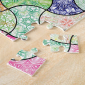 Colorful Boho Mandala Pattern Jigzaag Puzzle Legpuzzel (Zijkant)