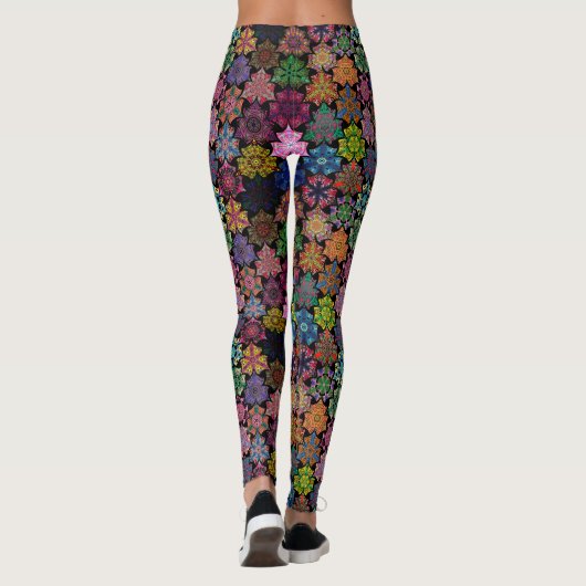 Colorful Boho Mandala Pattern Leggings (Achterkant)
