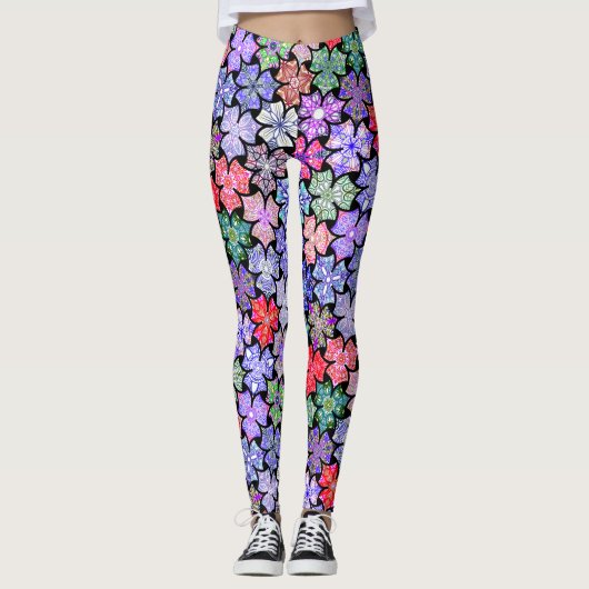 Colorful Boho Mandala Pattern Leggings (Voorkant)