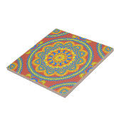 Colorful Boho Moroccan Ceramic Tile Tegeltje (Zijkant)