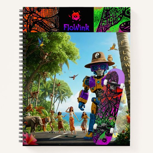 Colorful Boho Ninja Notitieboek (Voorkant)