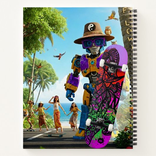 Colorful Boho Ninja  Notitieboek (Achterkant)