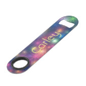 Colorful Bokeh Sparkles Gepersonaliseerd Speed Flessenopener (Voorkant Gekanteld)