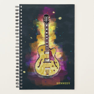 Colorful Bold Guitar Abstrait Rock Band
