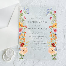 Colorful Bold Wildflowers Wedding