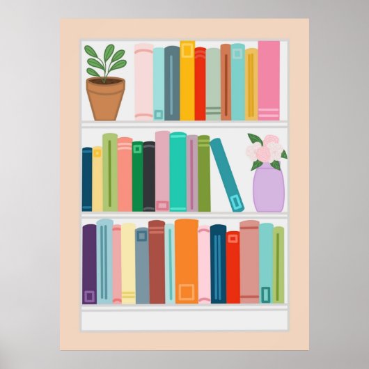 Colorful Bookshelf Poster (Voorkant)