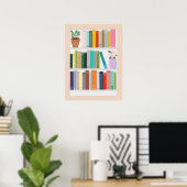 Colorful Bookshelf Poster (Thuiskantoor)