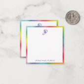 Colorful Border Handgeschreven Monogram Sjabloon (Voorkant / Achterkant in situ)