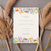 Colorful Botanical Frame Wedding Invitation