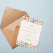 Colorful Botanical Frame Wedding Invitation