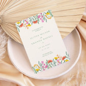 Colorful Botanical Frame Wedding Invitation
